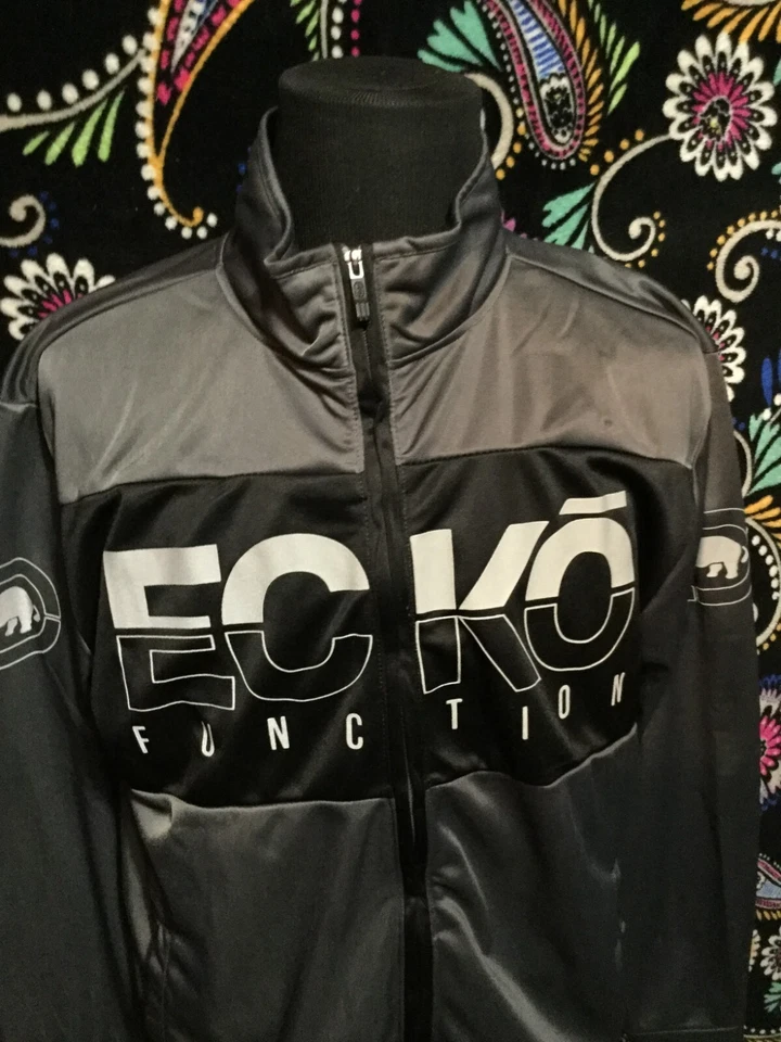 Vintage Ecko Unltd Track Jacket Mens Large Gray HIP HOP Full Zip Sweatshirt - Image 1 of 4