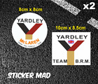 YARDLEY McLAREN BRM Classic f1 Stickers SET OF 2 ( HIGH QUALITY ) GLOSS VINYL 