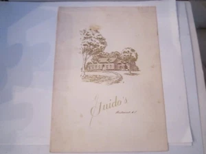 GUIDO'S SUPPER RESTAURANT MENU - VINTAGE - COLLECTIBLE - 20" X 14" OPEN TUB RY-1 - Picture 1 of 4