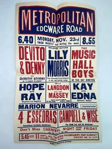 1930's Theatre Poster - Metropolitan, 20", Paddington, UK - Picture 1 of 11