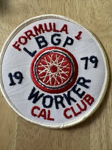 Vintage 1979 LBGP Long Beach Grand Prix Formula 1 Worker Cal Club Patch NEW - Picture 1 of 9