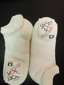 LADIES VINTAGE PEDS WHITE ATHLETIC LOW CUT SOCK FITS 10-13 SOCK SIZE 2PACK - Picture 1 of 1