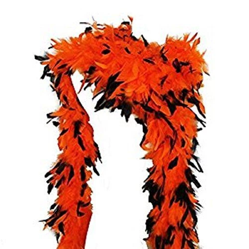 Boa - Orange with Black Tips - 20's 80's - DIY - Spirit Day - Costume Accessory - Image 1 of 1