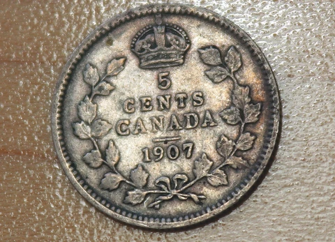 1907 Canada 5 Cents Silver Cover
