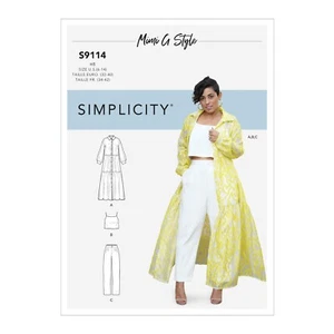 SIMPLICITY 9114 TROUSERS DRESS TOP Misses Sewing Pattern Sizes 6 - 14 & 16 - 24 - Picture 1 of 5