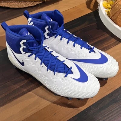 Nike Force Savage Pro TD Football Cleats White / Royal Blue 918346-140 Size 17 - Image 1 of 4