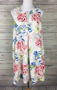 Umgee Shift Dress Women’s M Multicolor Floral Sleeveless Keyhole V-Neck Pockets - Picture 1 of 11