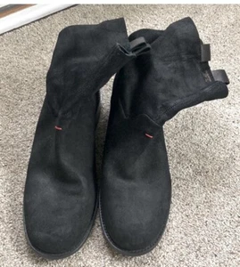 ED Ellen Degeneres Boot Love Black suede Pull On Ankle Style Sz 11 Women’s NWOT - Picture 1 of 4