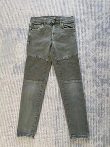 zara boys biker Skinny jeans olive green size 9 - Picture 1 of 9