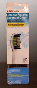 CVS Smilesonic Pro Essential Clean Replacement 5 Brush Heads - Free Shipping - Picture 1 of 2
