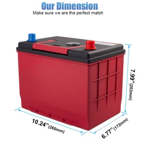 80D26L Group 24R/24F 12V 60Ah 1500CCA Lithium Iron Phosphate Vehicle Car Battery - Picture 1 of 10