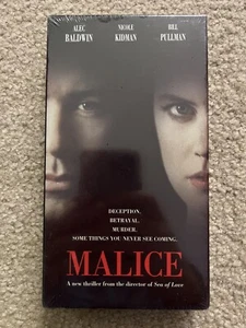 Malice (1993) VHS New Sealed W/ Watermark Alec Baldwin Nicole Kidman Thriller - Picture 1 of 3