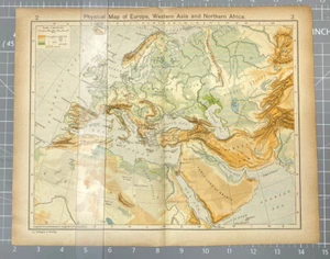 Arte de pared plegado mapa vintage de África occidental de Europa física de África del Norte de 1920 - Imagen 1 de 4