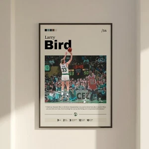 Póster Larry Bird, arte de los Boston Celtics, impresión de baloncesto, impresión de Bird Celtics - Imagen 1 de 10