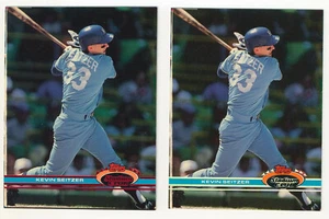 1991 Topps Stadium Club Kevin Seitzer #88 RED and SILVER Foil Test Proofs - Picture 1 of 2