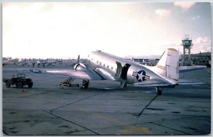 Douglas C-47 Gooney Bird WW2 Airplane Military Travis Air Force Base Postcard - Picture 1 of 2