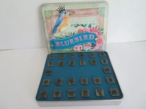 Bluebird Metal Stamp Set Melody Ross Chip Art  1/2" Lowercase Letters in Tin - Picture 1 of 10