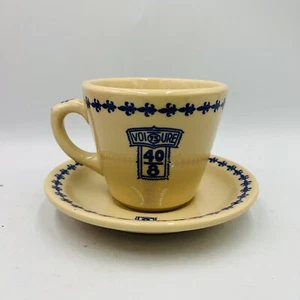Vtg Inca Ware Shenango Restaurant 40/8 Forty & Eight Voiture Cup Saucer Veteran - Picture 1 of 10