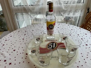 Cachaça 51 Pirassununga Geschenk-Set 6 Tumbler-Gläser + Tablett + 0,7l Cachaca - Bild 1 von 12