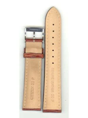 Citizen Man's 20mm Brown Genuine Leather WatchBand 59-S50338 S015600 - Image 1 of 3