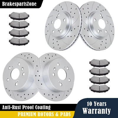 Передние и задние тормозные диски колодки для Toyota Camry 2007-2011 щелевые перфорированные тормоза - Изображение 1 из 4