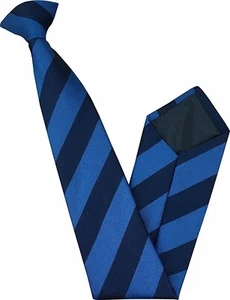 Men's Clip On Tie (Blue and Navy Stripe) - Picture 1 of 1