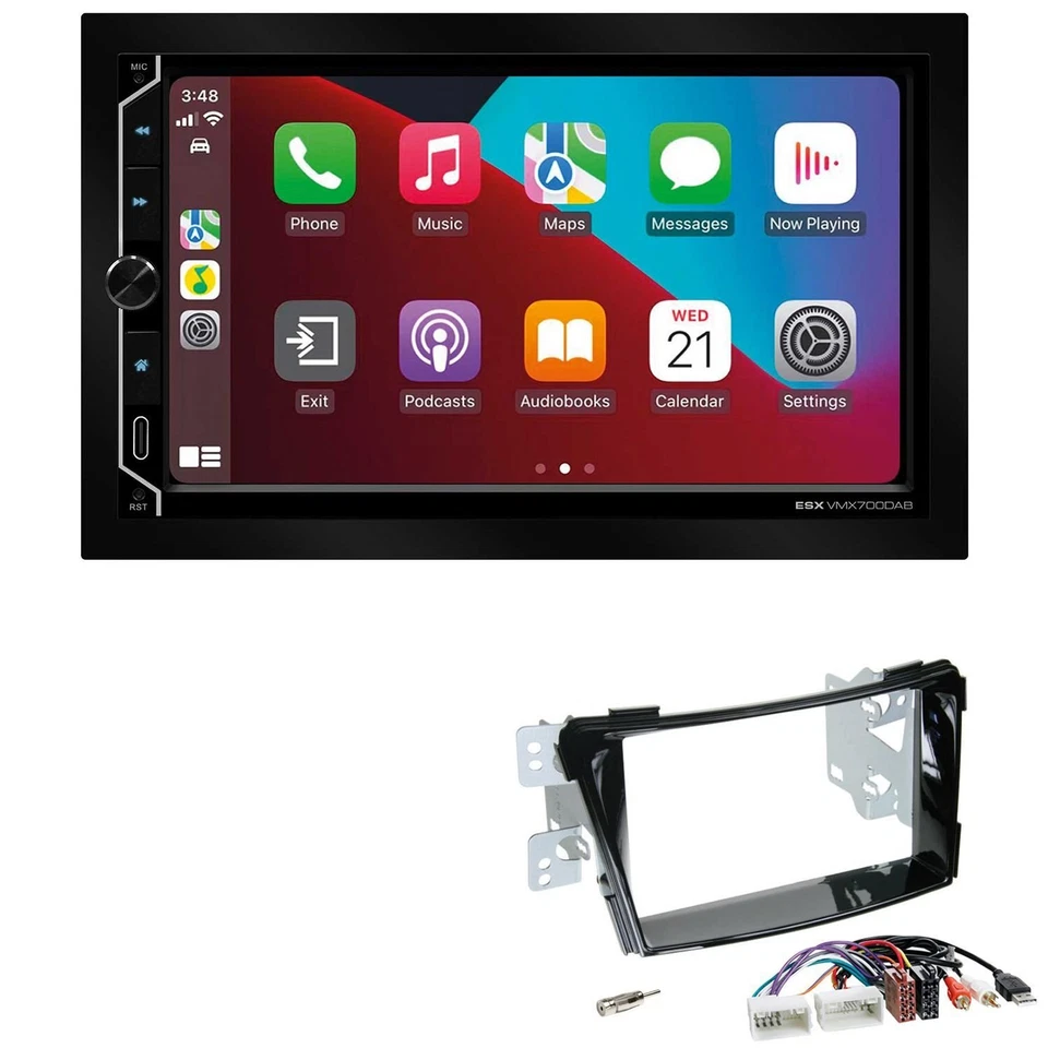 ESX Autoradio Apple CarPlay Android Auto für Hyundai i40 ab 2011 piano black