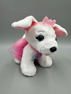 Disney Princesa Cachorro Perro Blanco Rosa Corona y Tutú 7" Peluche Animal JAKKS Foto 1 de 4