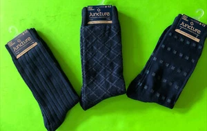 THREE PAIR MEN’S NAVY BLUE ‘JUNCTURE’ SOCKS SZ 6-12 - Picture 1 of 13