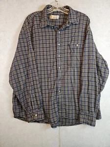Bill Blass Men's Button Up Long Sleeve Blue Flannel Shirt Size XXL - Picture 1 of 8