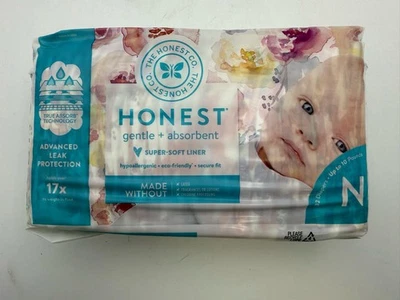Pañales honestos, recién nacidos (10 libras): flor de rosa, 128 ct. Limpio consciente. Foto 1 de 3