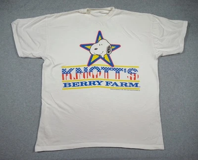Vintage Knotts Berry Farm Shirt Mens XLarge White Peanuts Snoopy Tee Y2K FLAWS* - Image 1 of 4