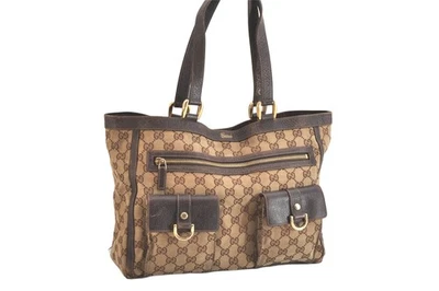 Authentic GUCCI Abbey Shoulder Tote Bag GG Canvas Leather 146247 Brown 2786N - Image 1 of 4
