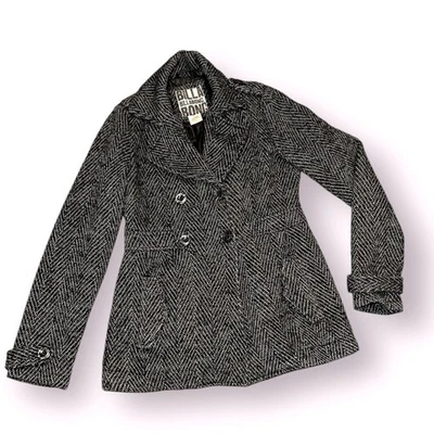 Chaquetón Billabong Mezcla Lana Para Mujer M Negro Gris Espiga Estilo Y2K Invierno Foto 1 de 4