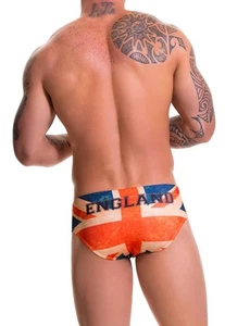Jor England Flag Print Swim Brief Speedo Red White Blue Union Jack Medium M - Picture 1 of 3