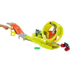HOT WHEELS MONSTER TRUCK SPEED CHALLENGE RACE MINI CARS 2 LARGE SMALL - Picture 1 of 2