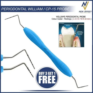 Dental Perio William Probe Color Coded Probes Periodontal Instruments Silicone - Picture 1 of 6