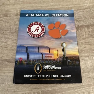 2016 NATIONAL CHAMPIONSHIP PROGRAM ALABAMA CRIMSON TIDE CLEMSON TIGERS COLLEGE - Picture 1 of 2