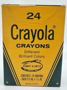 Vintage n° 24 crayons Crayola différentes couleurs brillantes Binney & Smith USA - jamais utilisés - Photo 1/8