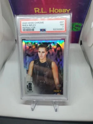 RHEA RIPLEY 2020 Topps Chrome WWF 97 Refractor RC Rookie PSA 7 - Image 1 of 4