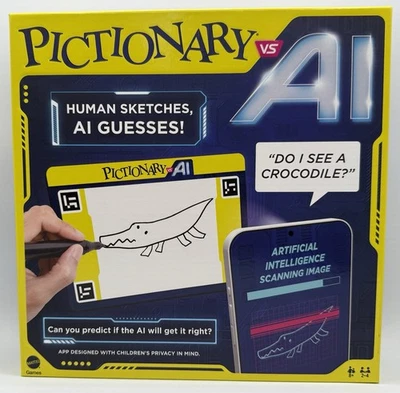 Pictionary vs. AI Board Game Mattel Game Human Sketches AI Guesses New 2023 - Image 1 of 4