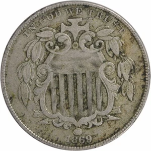 1869 Shield Nickel VF Uncertified #306 - Picture 1 of 2