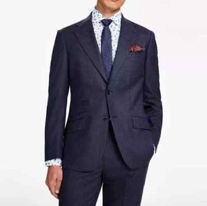 Tallia Mens 40Reg Slim Fit Wool Blend Printed Sport Coat In Navy - Picture 1 of 4
