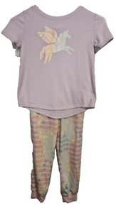 Cat & Jack Girls Pajama Set Lot 2 Piece Unicorn Rainbow Size M 7/8 - Picture 1 of 13
