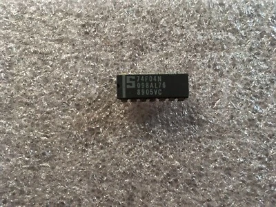 74F04N IC HEX INVERTER BIPOLAR 6-ELEMENT 1-INPUT 14-PIN DIP (2 PER LOT) - Image 1 of 4