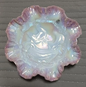 Fenton Carnival Glass Farmyard Bowl Blue Burmese Iridescent Singleton Bailey - Picture 1 of 4