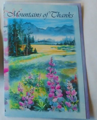 "Mountain Lupines", (1) Leanin Tree Thank You Card, New With (1) Envelope - Image 1 of 4