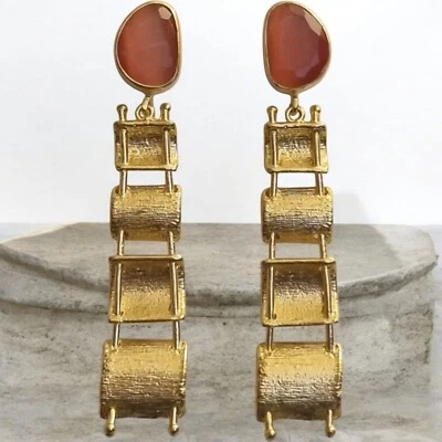 Modelo ojo armadura*Pendientes vintage, pendientes de piedras preciosas, turco, San Valentín. cat ete Foto 1 de 4