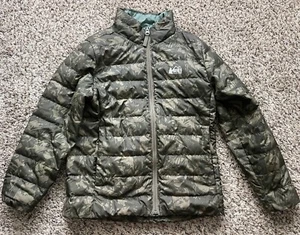 REI Co Op 650 Down Jacket Kids Small (8) Green Full Zip - Picture 1 of 10