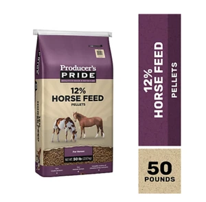 50 lb Bag of 12% Horse Feed Pellets | Premium Nutrition for Optimal Horse Health - Picture 1 of 3